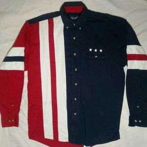 Vintage Wrangler Mens Flag Long Sleeve